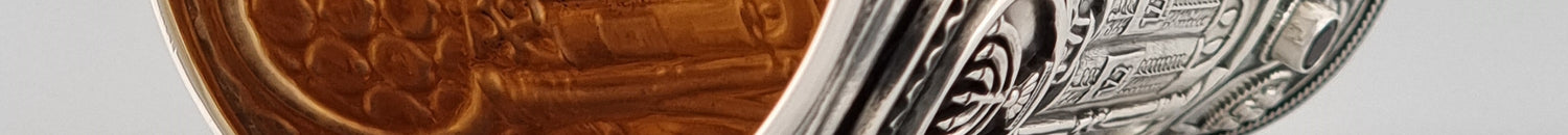 Moses Kiddush cup by Yaacov Yemini, showing the menorah.