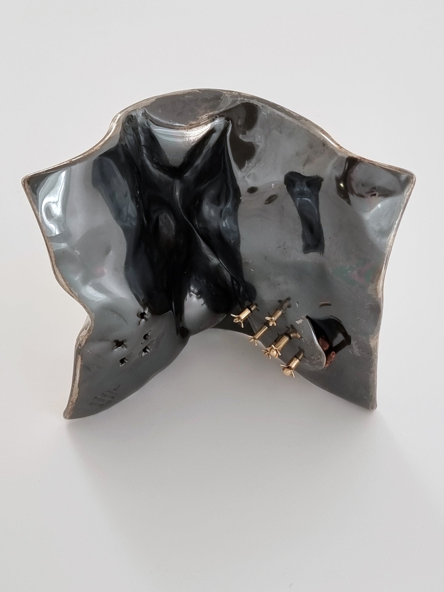 Black silver bottom of spice box
