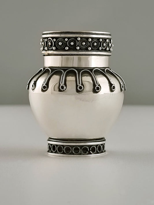 Elijah candlesticks, one of a pair.