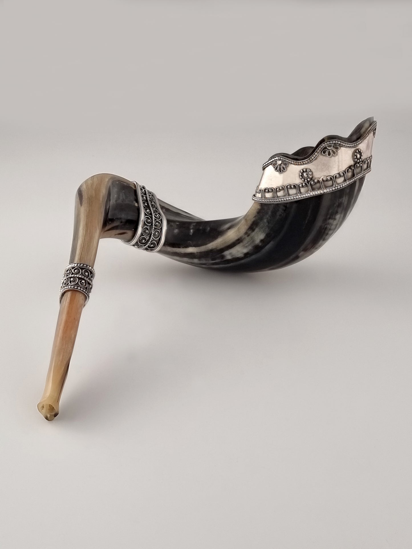 A decorated ram's horn