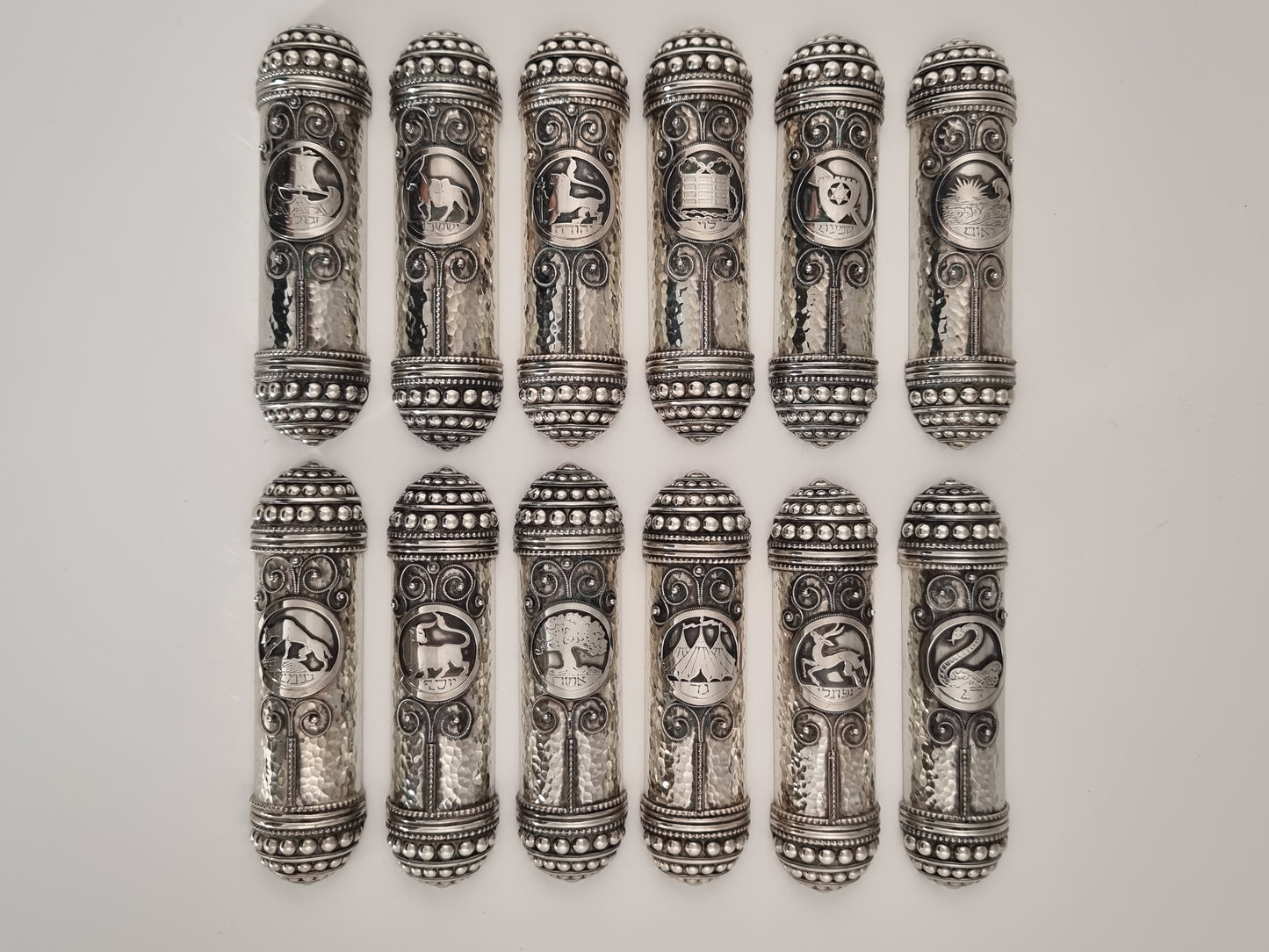 Tribes of Israel Mezuzah Set