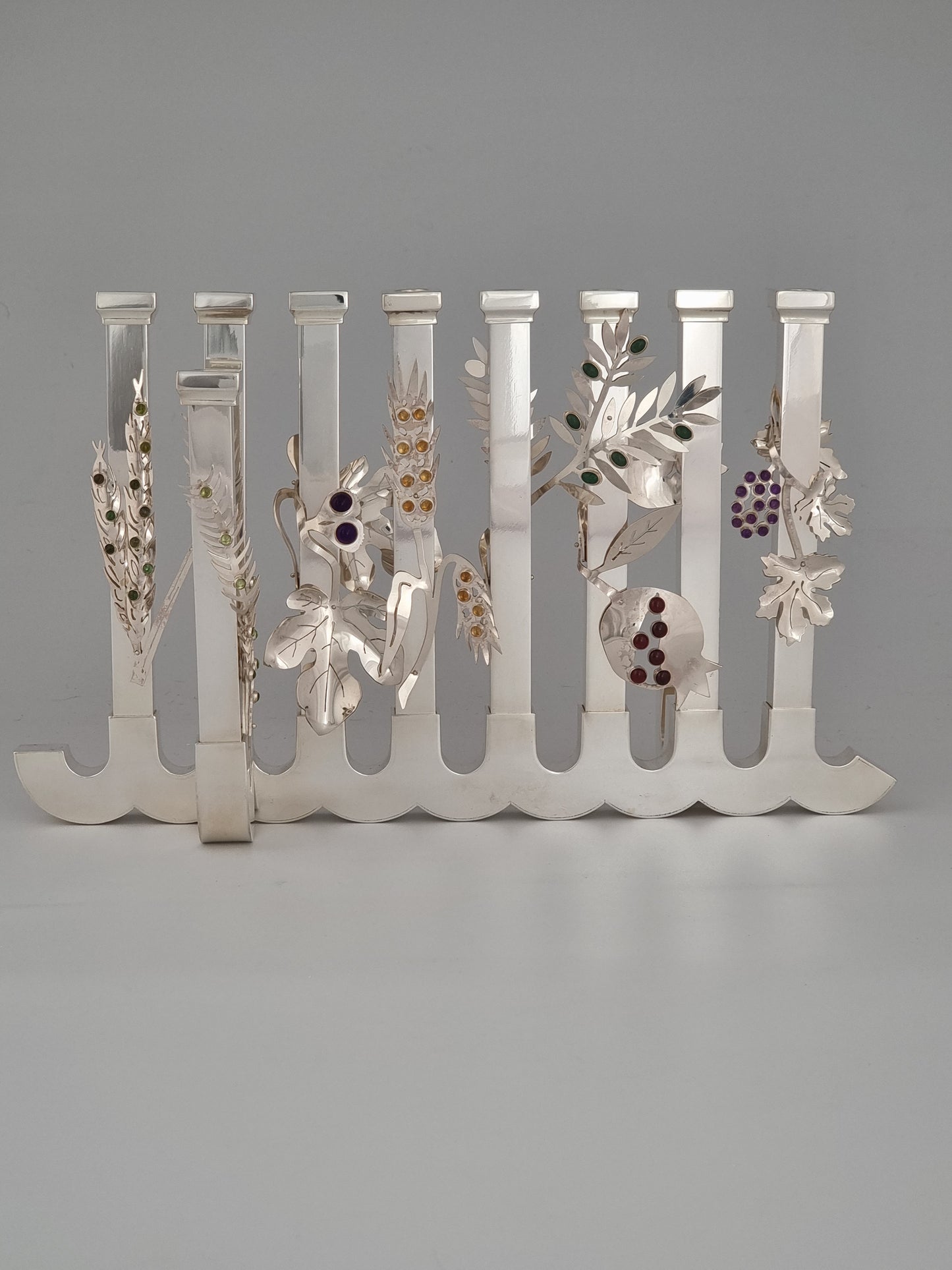 Seven Species Hanukkiah