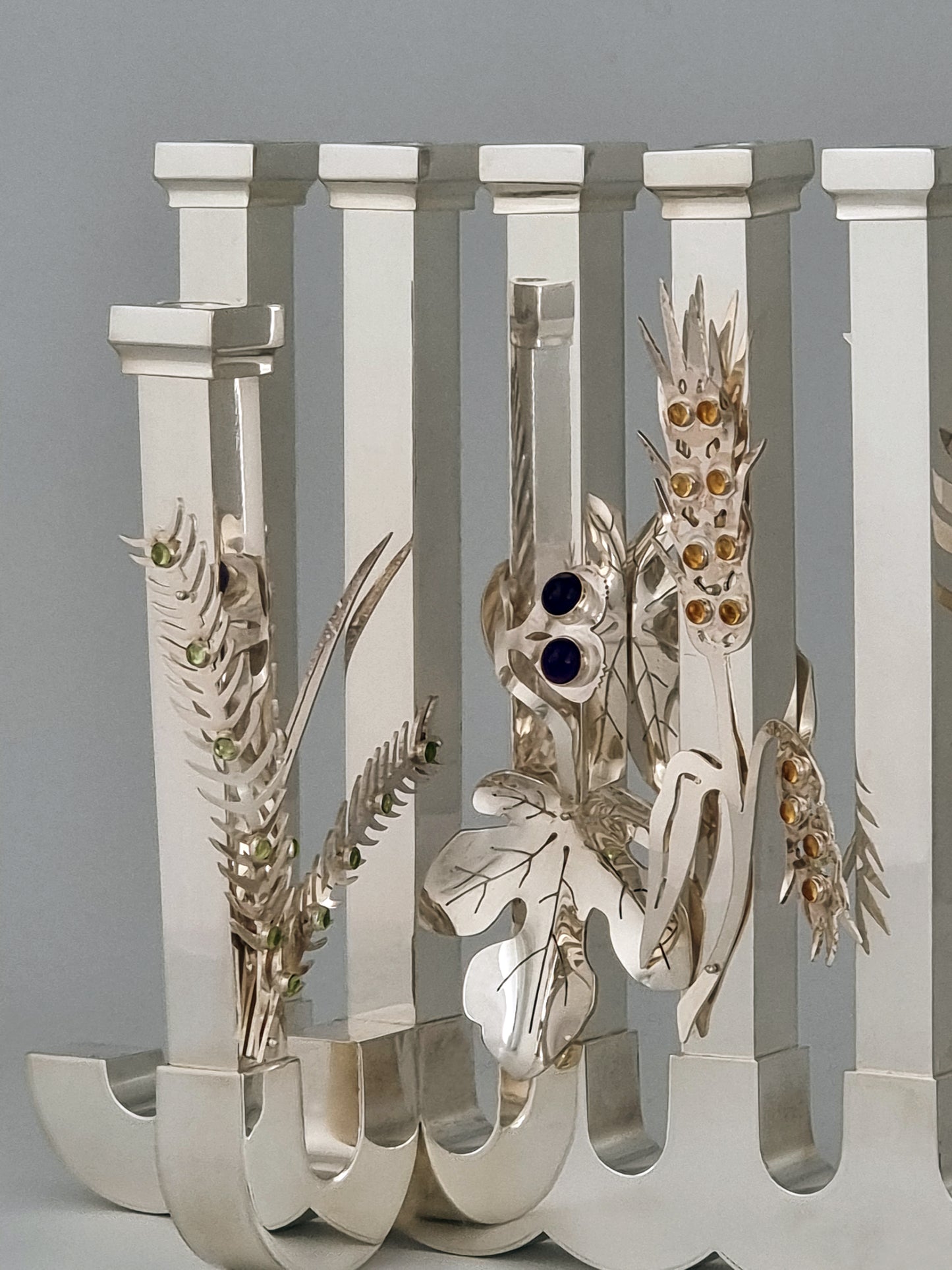Seven Species Hanukkiah