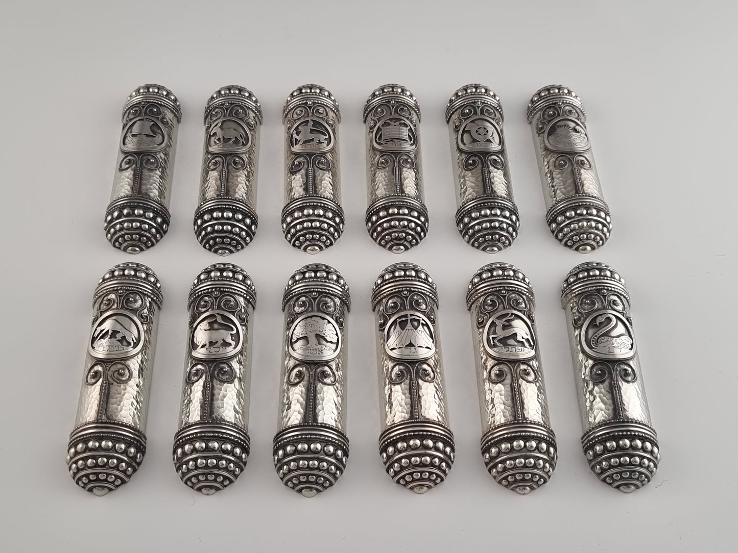 Tribes of Israel Mezuzah Set