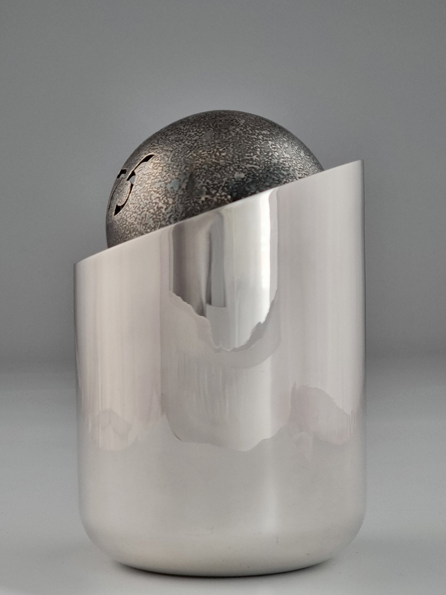 Side view of Ezekiel Tzedakah Box by Boaz Yemini.