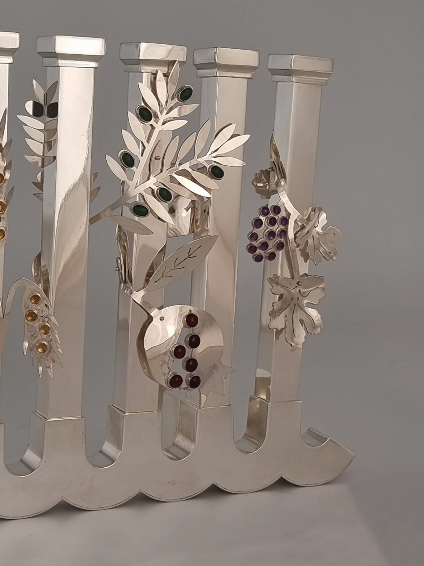 Seven Species Hanukkiah