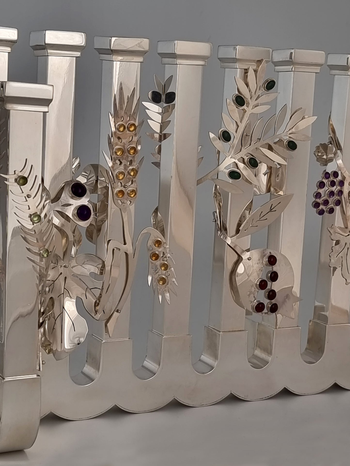 Seven Species Hanukkiah