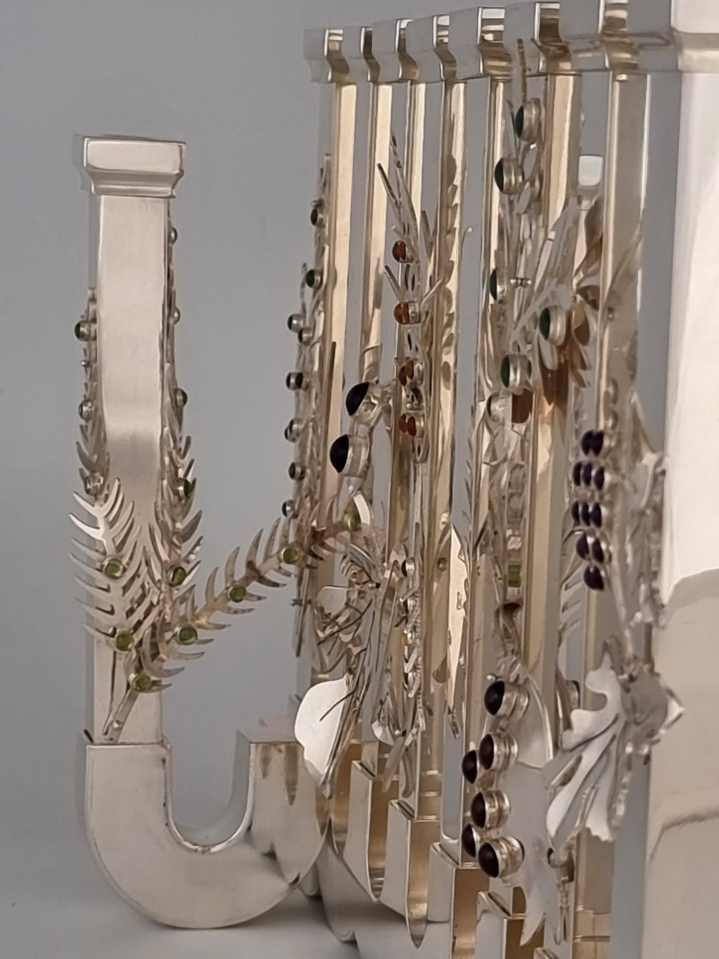 Seven Species Hanukkiah