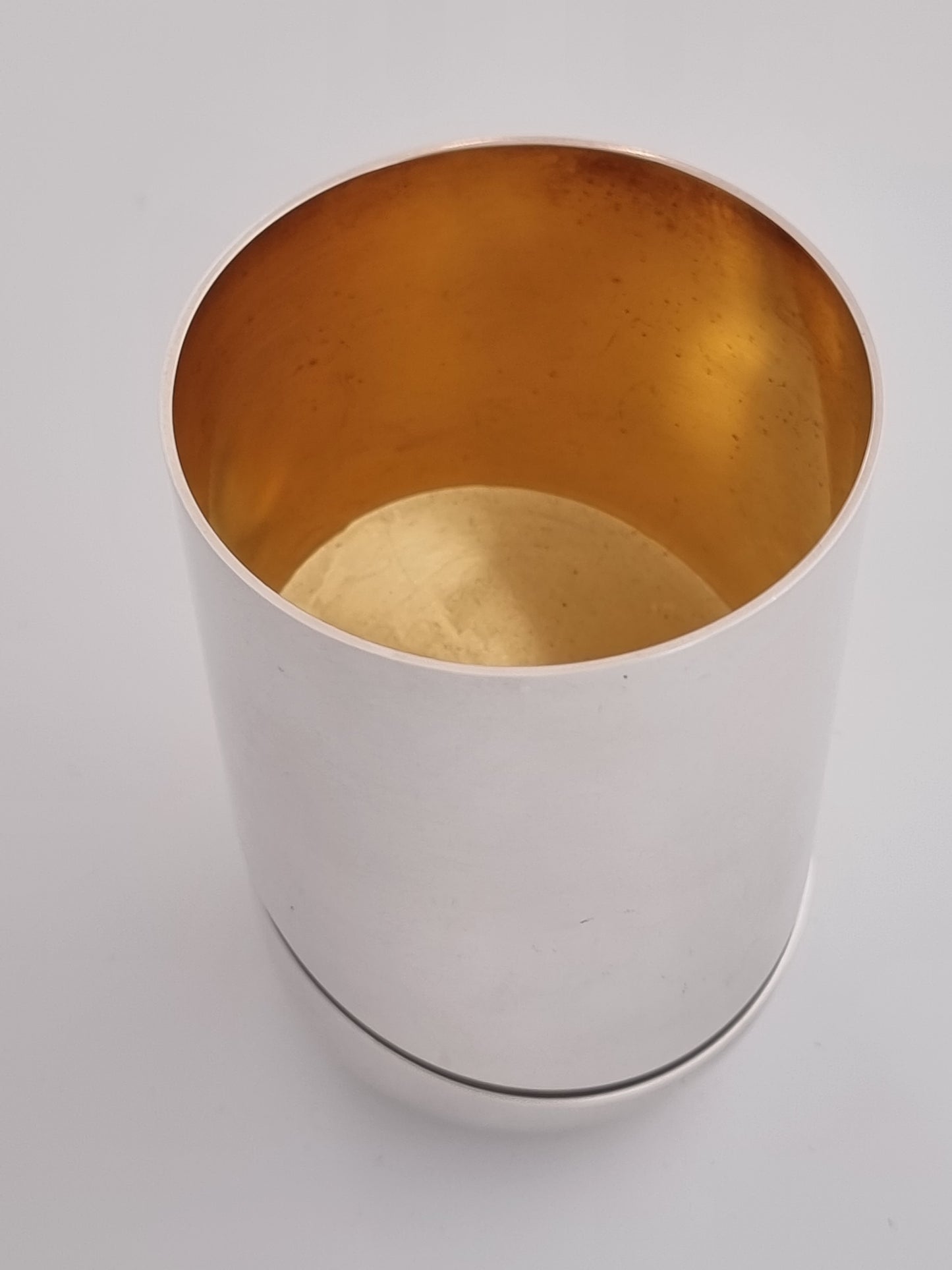 A sharp diagonal bottom is a key feature of this surprising Havdalah set, made in 1989 by Boaz Yemini.