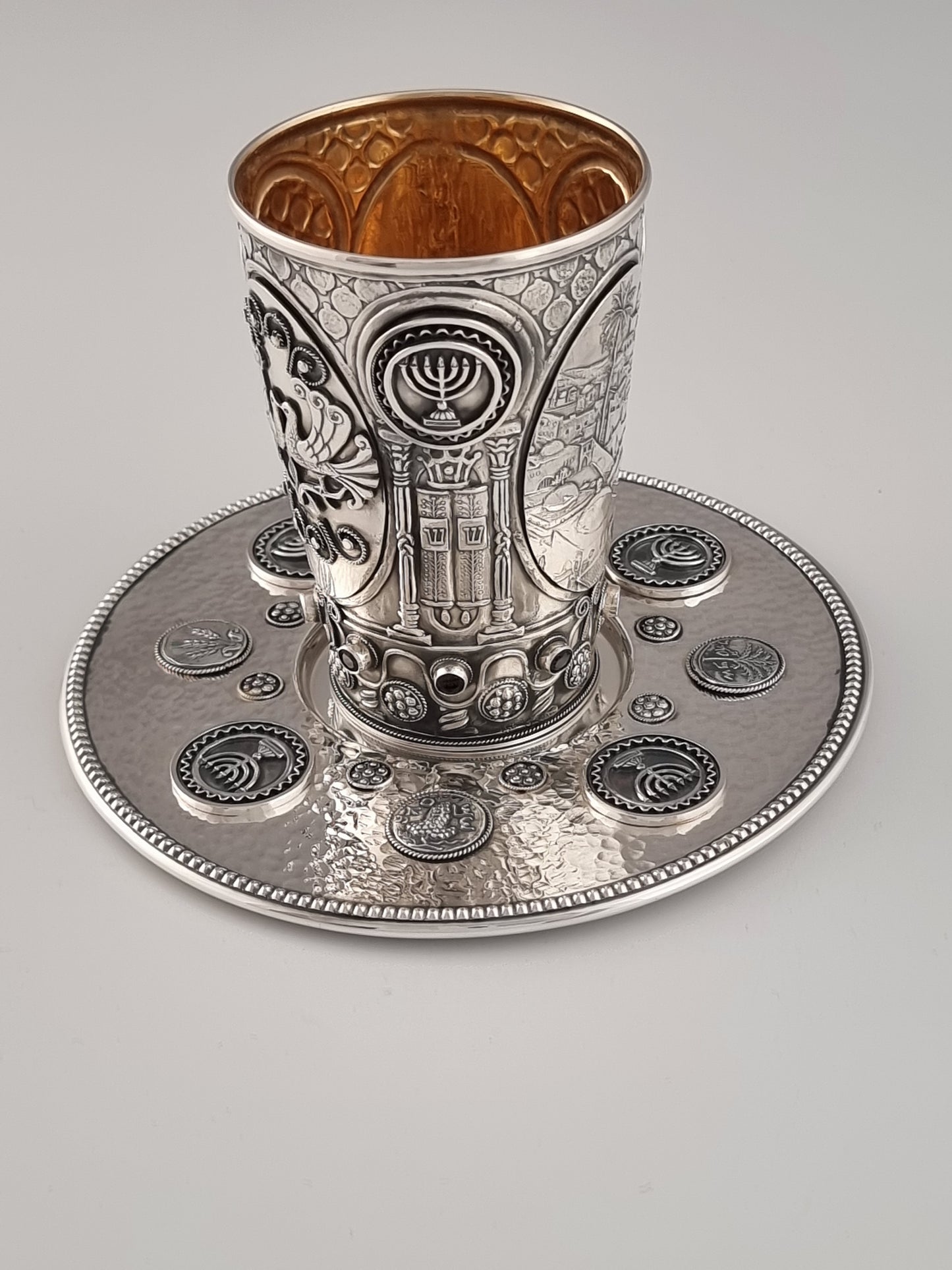Moses Kiddush Cup and Plate