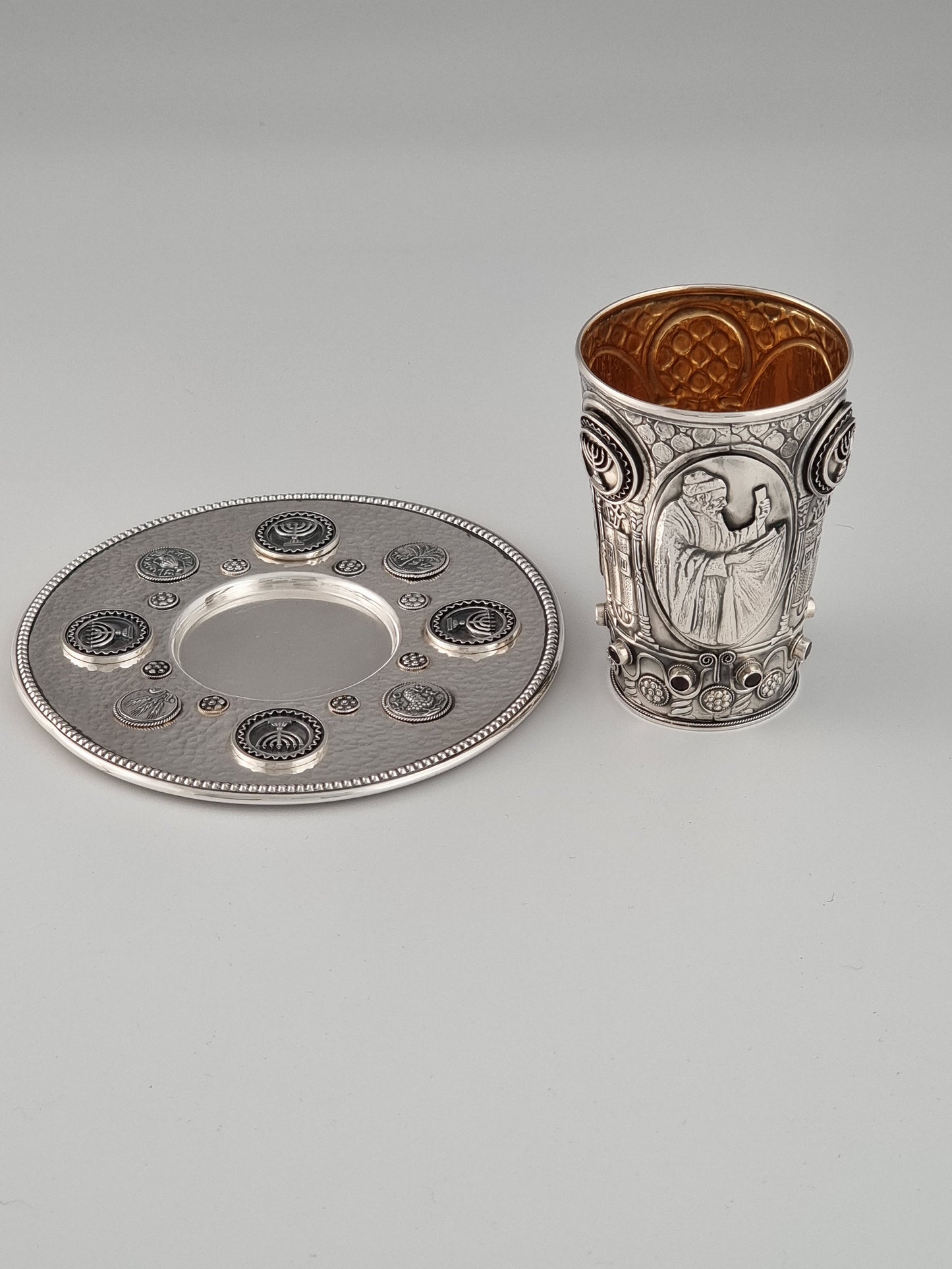 Moses Kiddush Cup and Plate