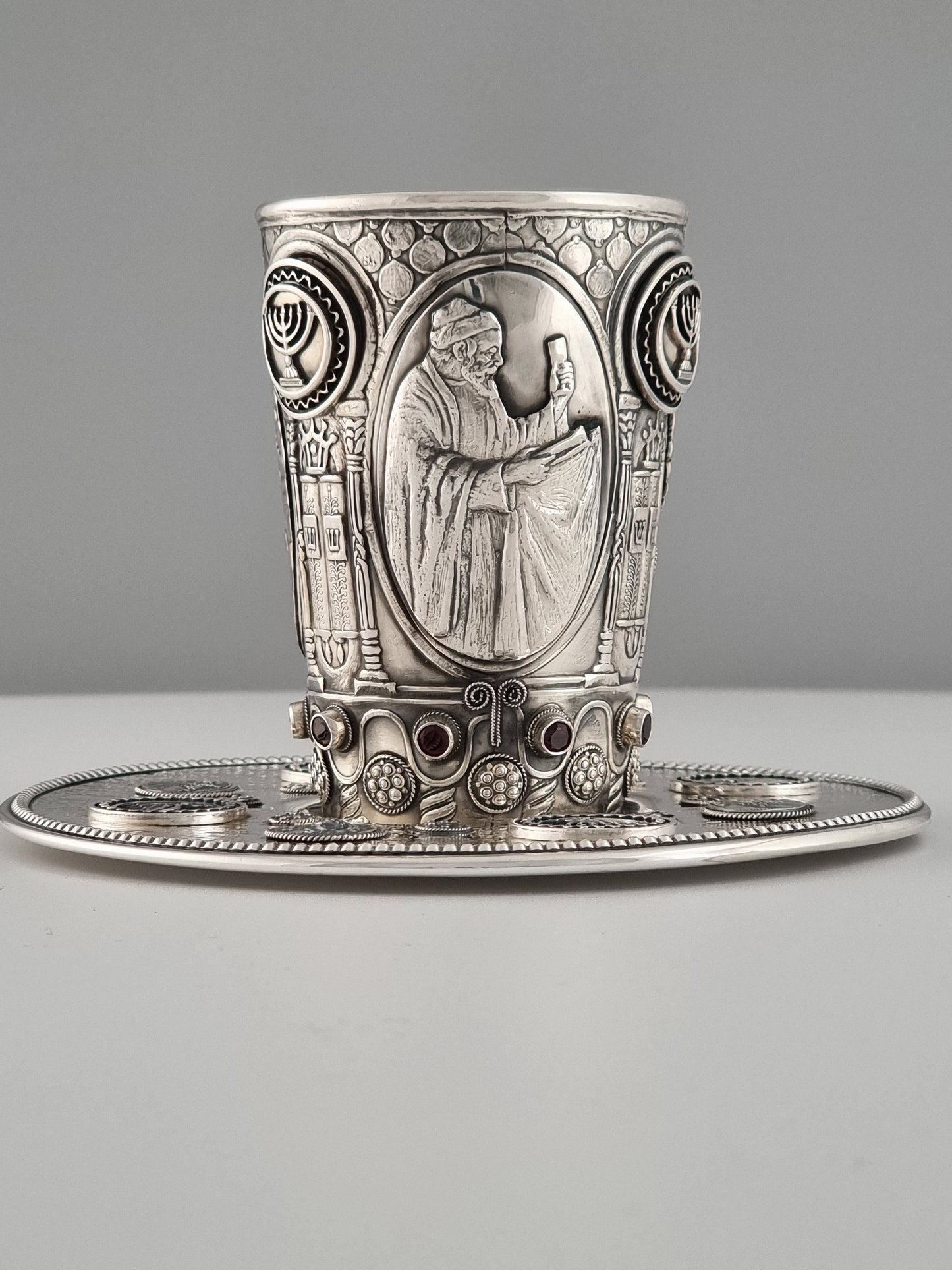 Moses Kiddush Cup and Plate