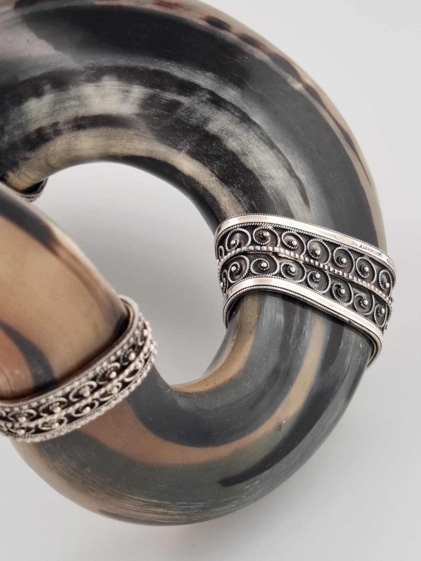 Abraham Shofar with intricate filigree art
