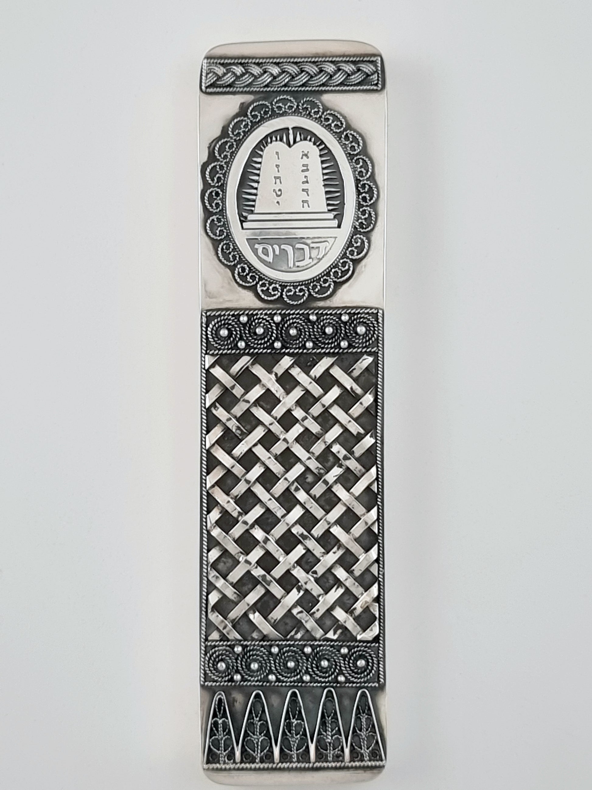 Dvarim Mezuzah with filigree ornaments