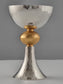 Front view of David Kiddush cup. The gold plated sphere has two stars of David.