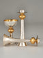 Set of Kiddush cup and candlesticks with a golden star of David