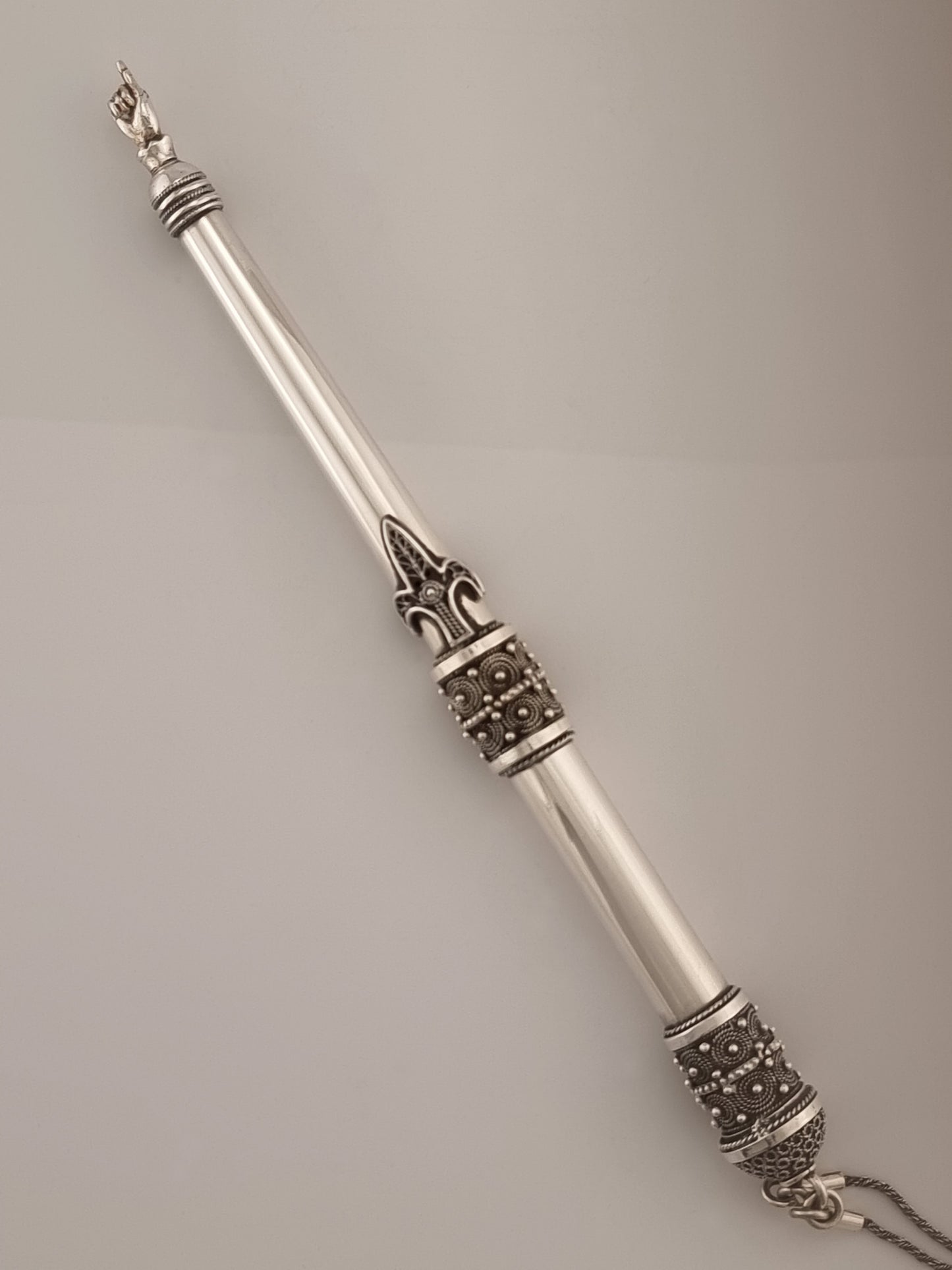8" Torah pointer made of 925 sterling silver