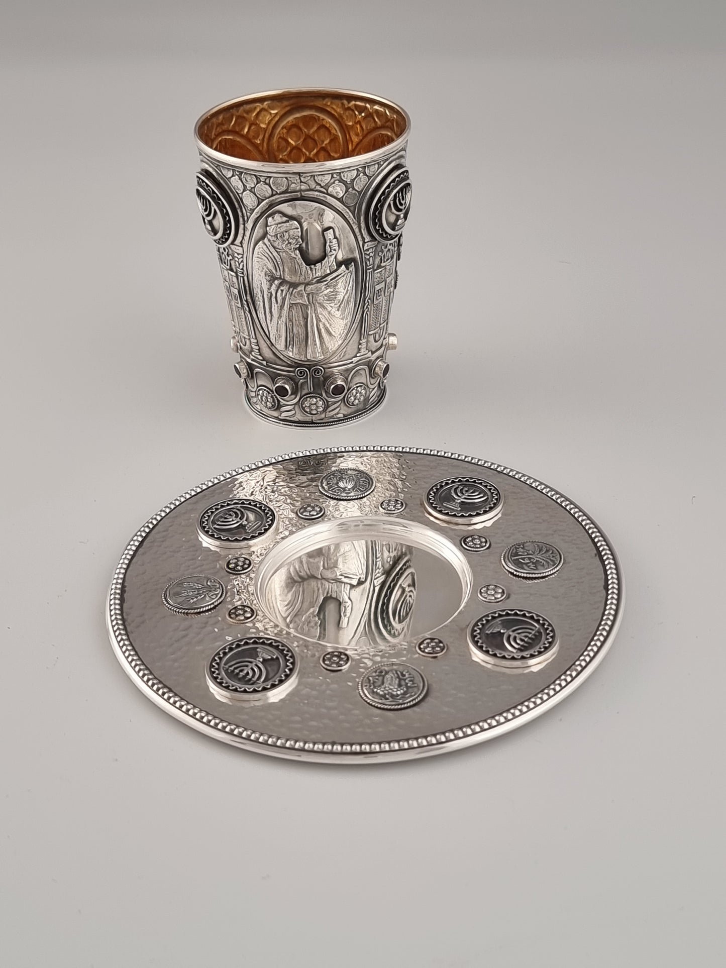 Moses Kiddush Cup and Plate
