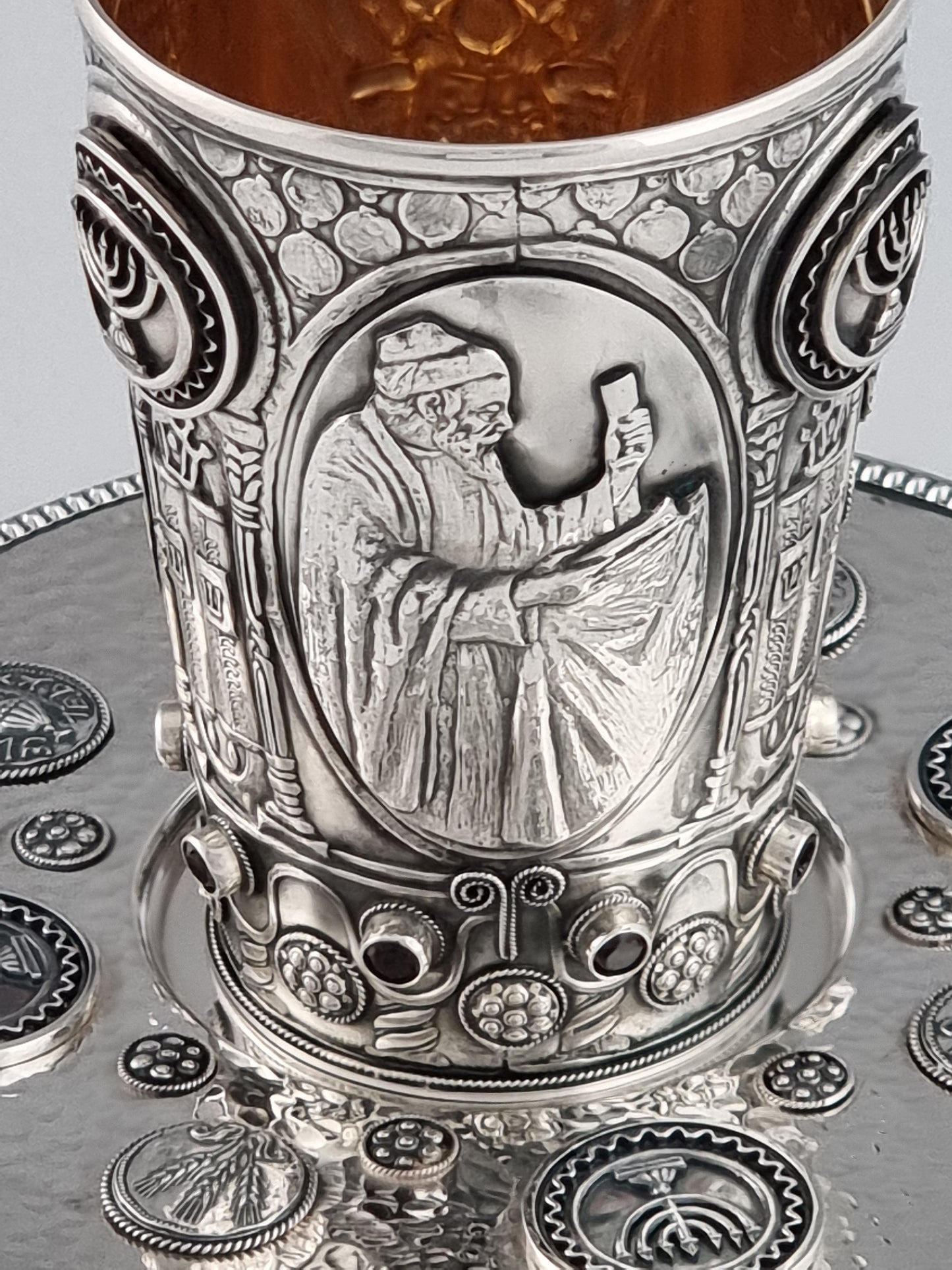 Moses Kiddush Cup and Plate